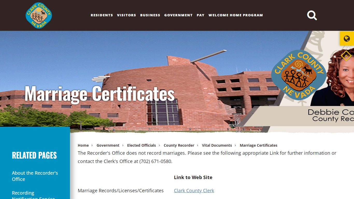 Marriage Certificates - Clark County, NV